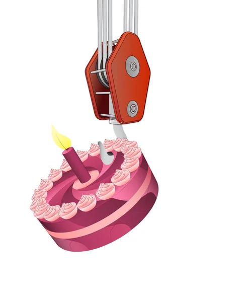 Crochet de transport du vecteur gâteau birtday — Image vectorielle