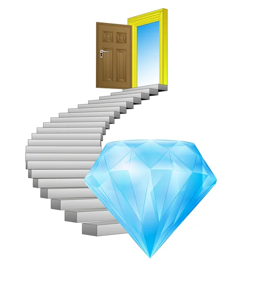 Treppe führt zu luxuriösem Wohlstandsvektor — Stockvektor
