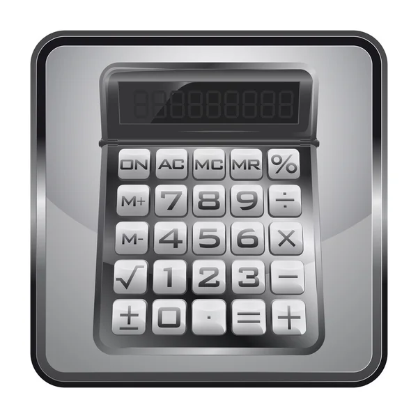 Черно-белый значок с вектором бизнес калькулятора — стоковый вектор