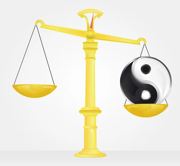 Mesure du poids du vecteur de balance yin et yang — Image vectorielle