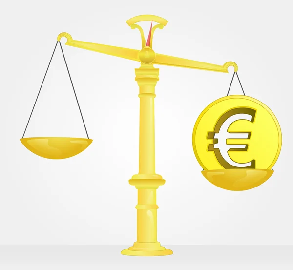 Peso medida del euro valor del dinero vector — Archivo Imágenes Vectoriales