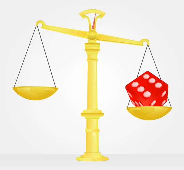Weight measure of dice luck vector — Stock Vector