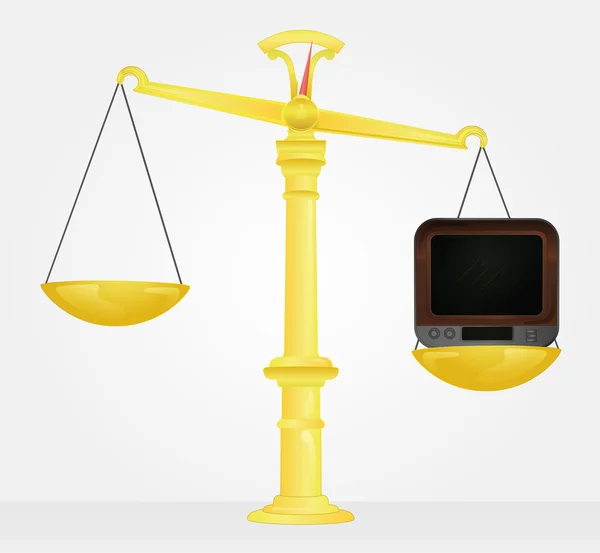 Gewichtsmessung des Fernsehwertvektors — Stockvektor