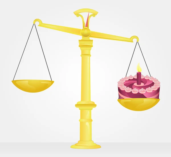 Mesure du poids du vecteur gâteau d'anniversaire — Image vectorielle