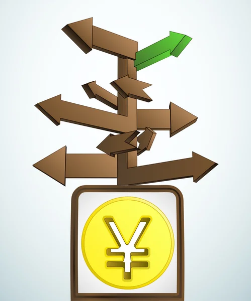 Signpost navigation to better asian business vector — Stock Vector
