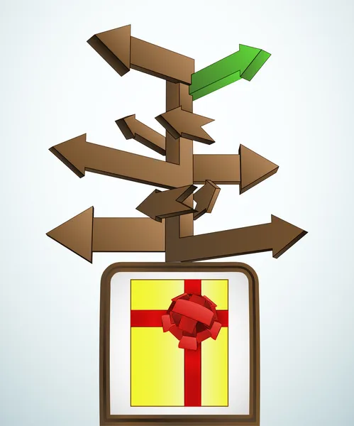 Navigation signpost au vecteur cadeau célébration — Image vectorielle