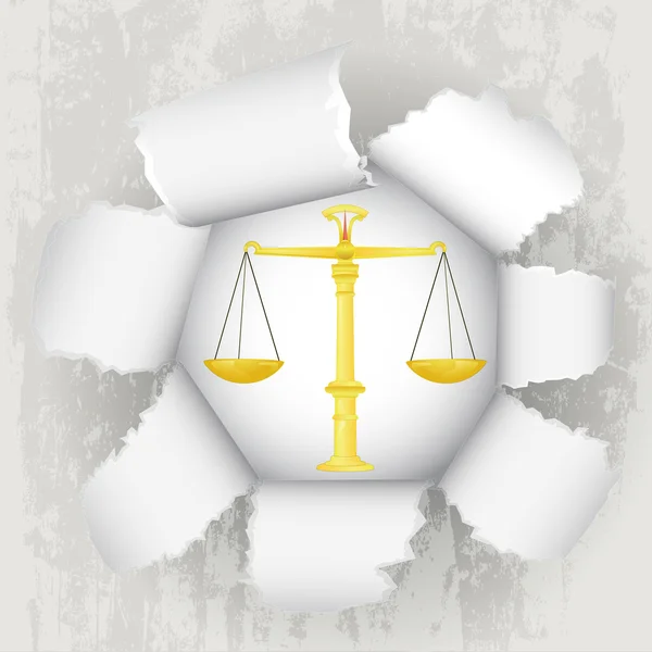 Torn paper revelation of justice and liberty vector — Stock Vector