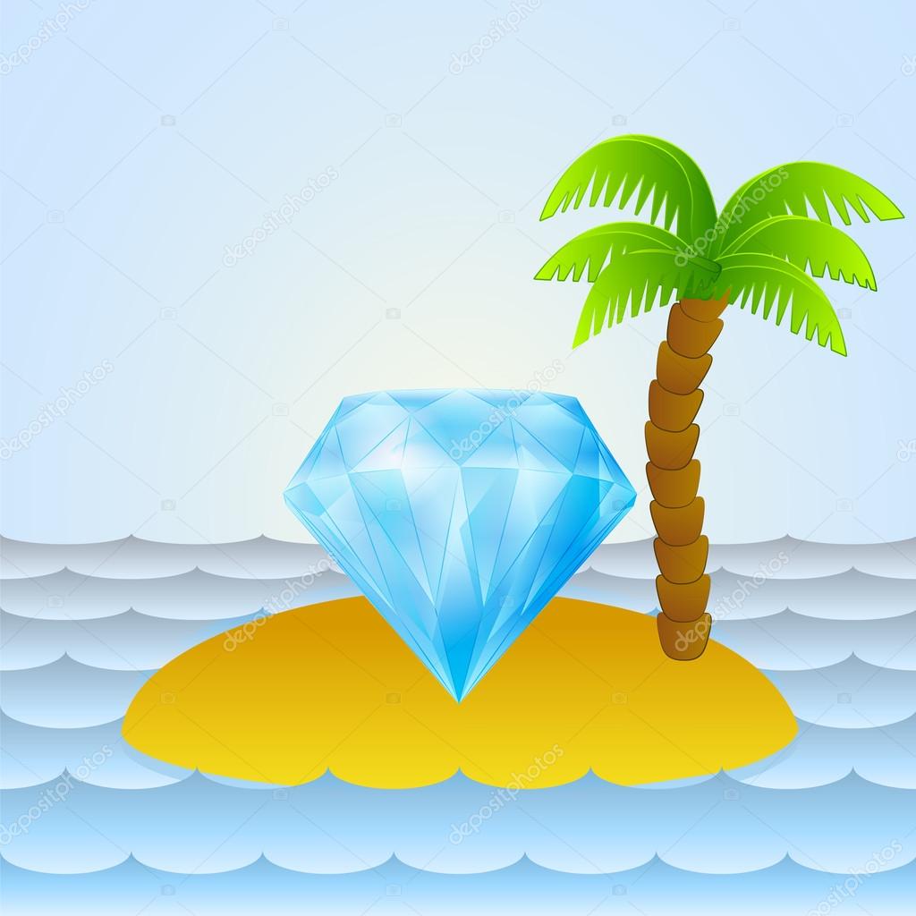 lonely island with luxurious diamond holiday vector