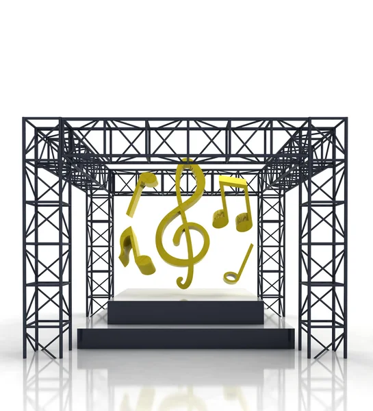 Geïsoleerde Toon podium met muziek klinkt — Stockfoto