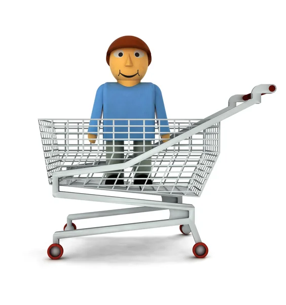 Man figure as shopping customer isolated — Stock Photo, Image