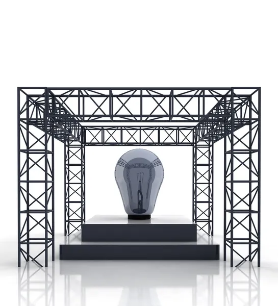 Geïsoleerde Toon podium met blauwe lamp — Stockfoto