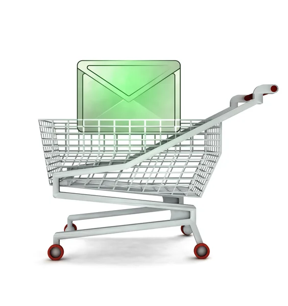 Good marketing message in shopping cart isolated — Stock Photo, Image