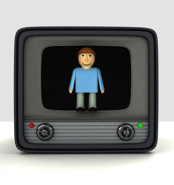 Broadcasting man series television advertisement — Stock Photo, Image