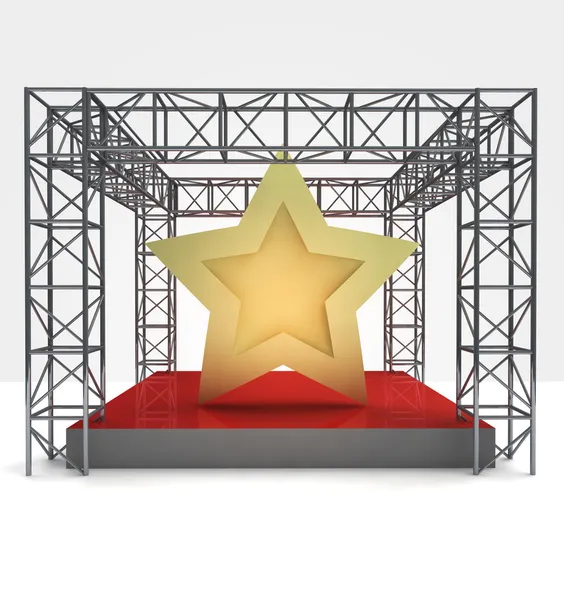 Top star rated performance under steel framework construction — Stock Photo, Image