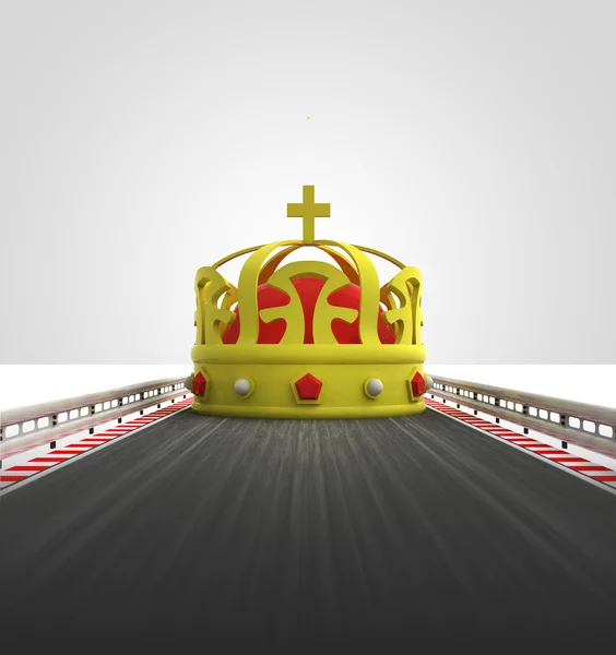 Royal crown on motorway leading to castle — Stock Photo, Image