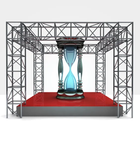 Time limited exhibition under steel framework construction — Stock Photo, Image