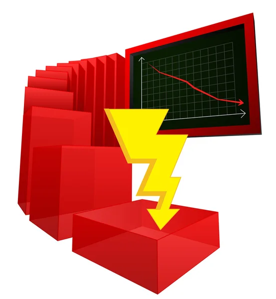 Thunder bolt stávky na nepříjemné obchodní výsledky vektor — Stockový vektor