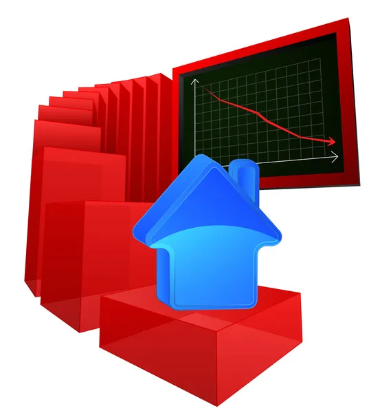 Resultados empresariales negativos del vector del mercado inmobiliario — Vector de stock