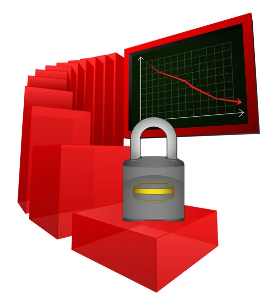 Datos negativos cerrados resultados empresariales del vector bancario — Archivo Imágenes Vectoriales