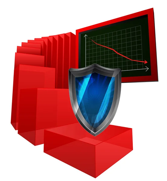 Negativní výsledky internet security vektoru — Stockový vektor