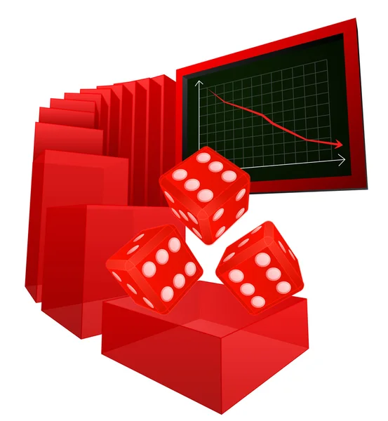 Resultados de negócios negativos no vetor de mercado de apostas — Vetor de Stock