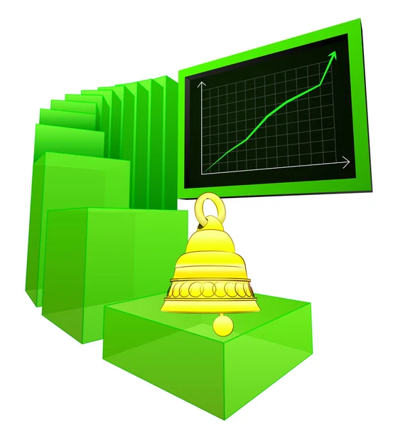 Positiva resultat med klockklangen vektor — Stock vektor