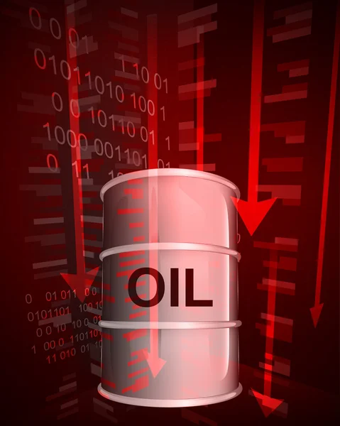 Diminuição do valor negativo do vetor de petróleo —  Vetores de Stock