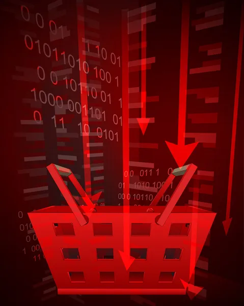 Negativ sinkende Statistiken in Einkaufsmärkten — Stockvektor