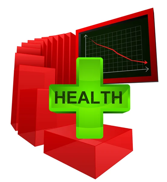 Decreasing level of health care analysis vector — Stock Vector