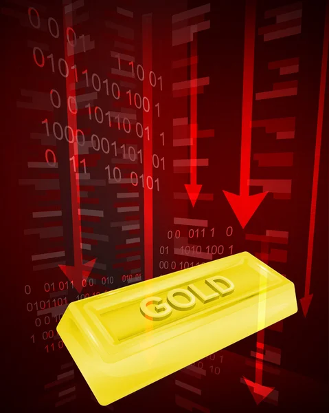 Negative value decrease of golden goods vector — Stock Vector