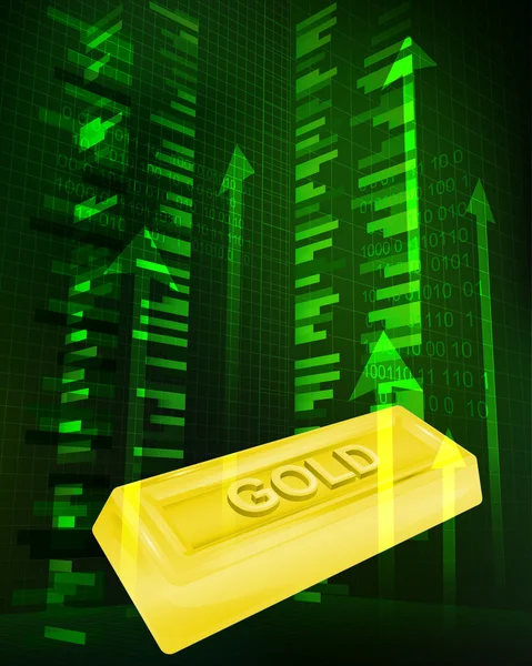 Biznes pozytywny wzrost złoty towarów wektor — Wektor stockowy