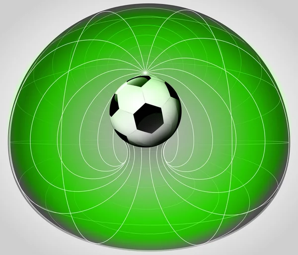 Cella a matrice verde con palla nel vettore centrale — Vettoriale Stock