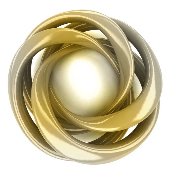 Metalik altın twisted şekilli takı ürün tasarım konsepti — Stok fotoğraf