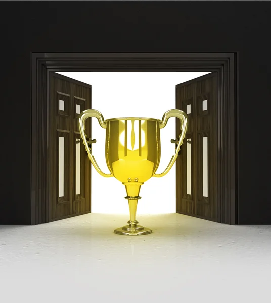 Way to cup win through doorway space — Stock Photo, Image