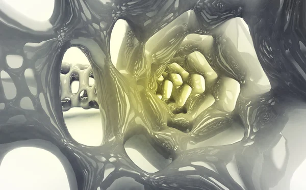 抽象的な青黄色い宇宙の壁紙で有機構造設計 — ストック写真
