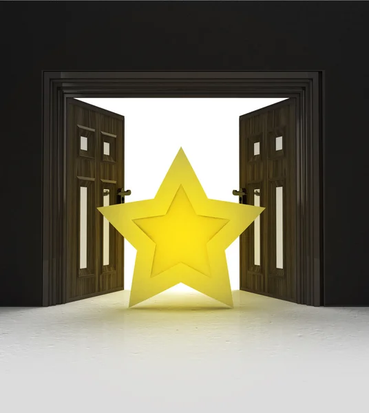 Positive golden star ranking of new life way — Stock Photo, Image