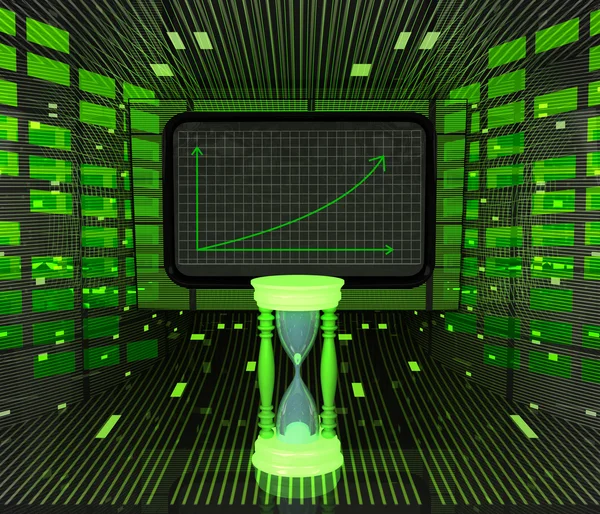 Pronóstico gráfico positivo de negocios o resultados y el tiempo ha terminado —  Fotos de Stock