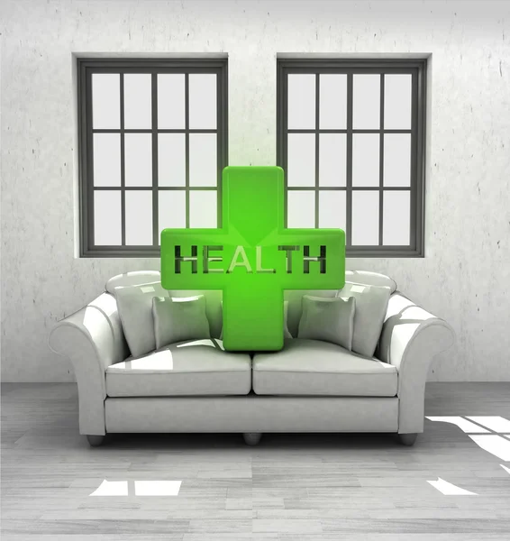 Keep your health in comfortable modern interior home design render — Stock Photo, Image