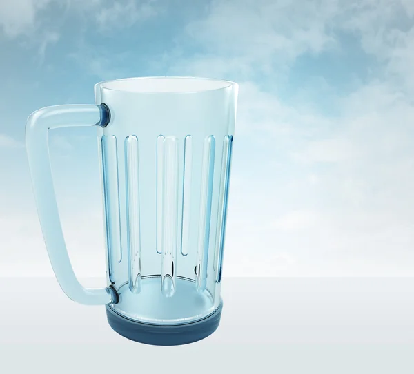 Un vaso vacío para bebida con el cielo renderizado — Foto de Stock