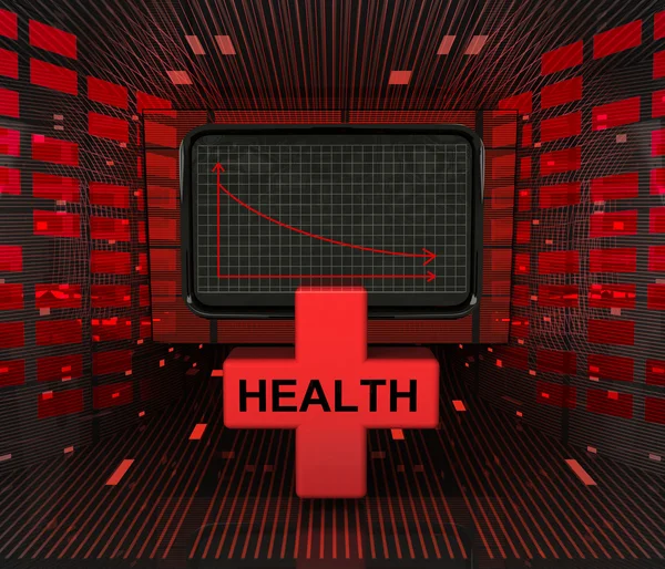 Diminuição de negócios ou resultados negativos na indústria da saúde — Fotografia de Stock