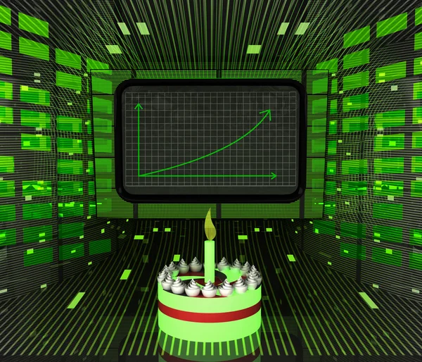 Iş olumlu grafik tahmin ya da kutlama — Stok fotoğraf