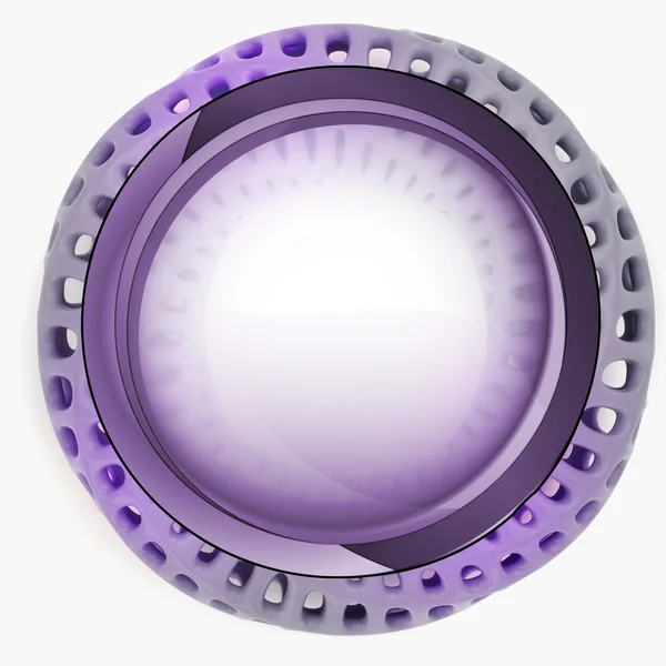 Plastique violet et forme de bouton perforé concept de conception — Photo