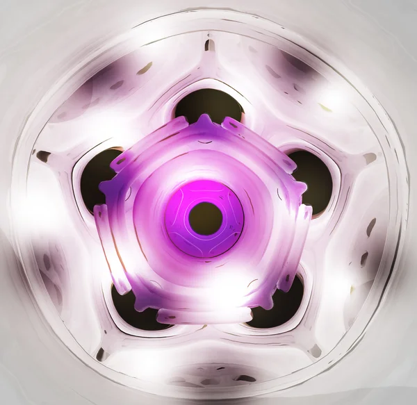 紫罗兰色抽象形三个三维装饰 — 图库照片