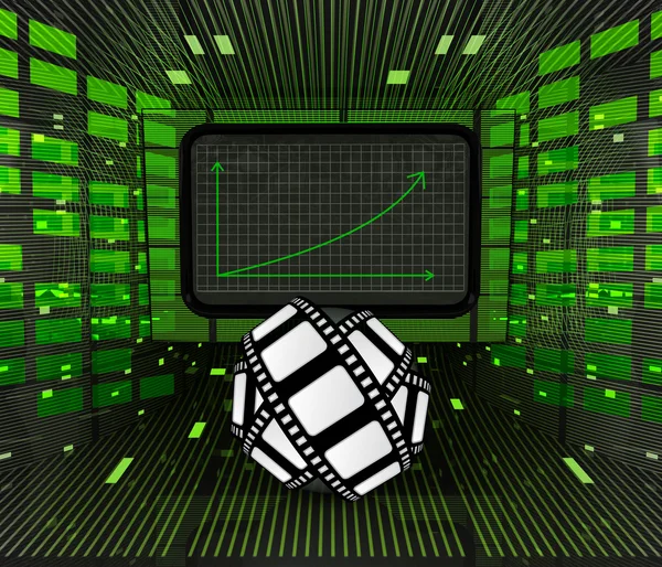 Pronóstico gráfico positivo de negocios o resultados en la industria cinematográfica —  Fotos de Stock