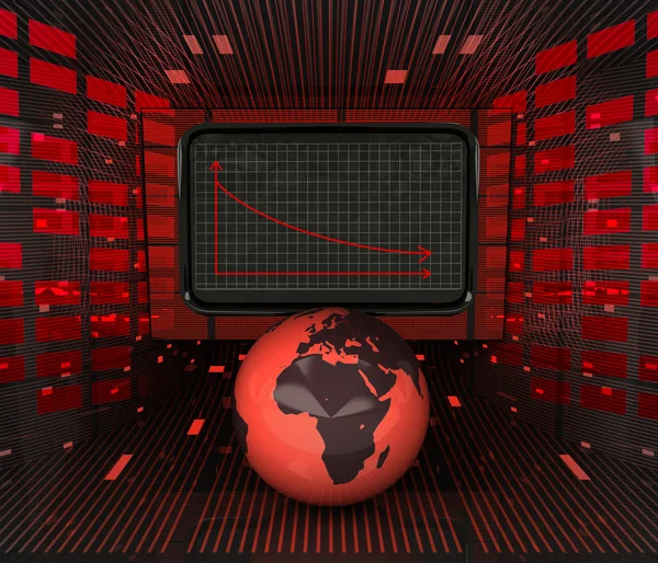 Diminuzione delle attività o risultati negativi nei paesi africani — Foto Stock