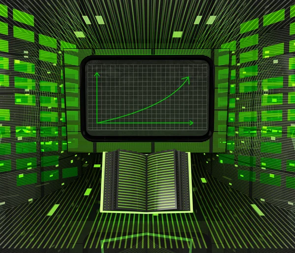 Business positive graph forecast or results of book industry — Stock Photo, Image