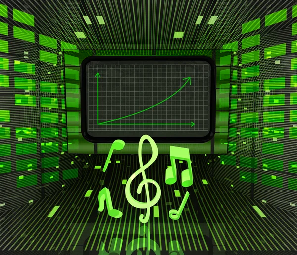 Pronóstico del gráfico positivo de negocios o resultados en la industria de la música — Foto de Stock