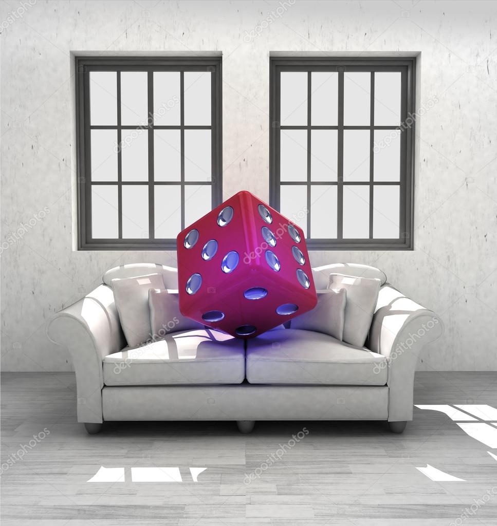lucky dice for your confortable interior design render