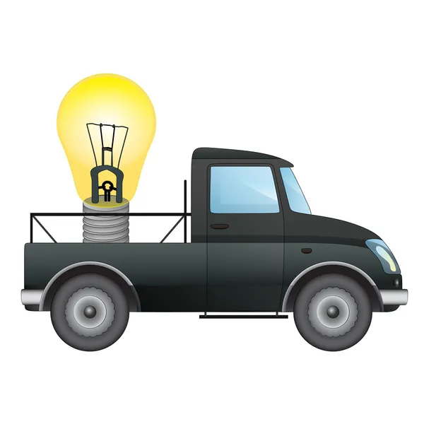 Isolated pick up car transporter of your business ideas vector drawing — Stock Vector