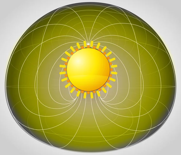 Orta vektör parlak güneş ile matris hücre — Stok Vektör